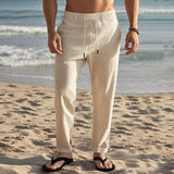Men Drawstring Linen Pants