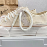 Women Canvas Sneakers Non Slip Lace Up Flats