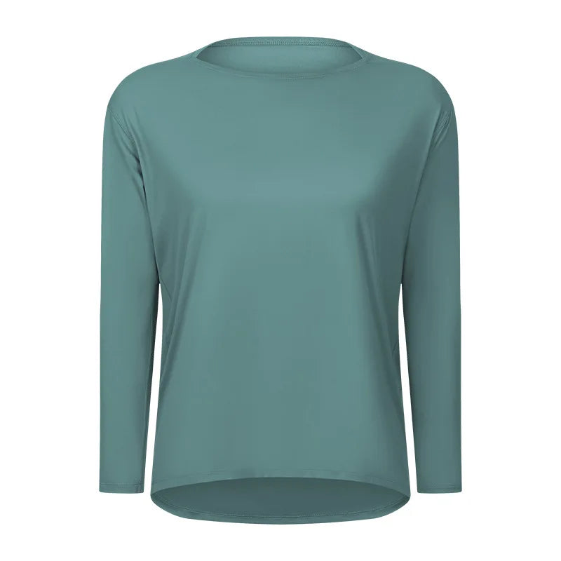 Women's Long Sleeve Yoga Shirt – Quick-Dry Loose Running Training Top