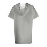 Women Oversized Short Sleeve Hoodie