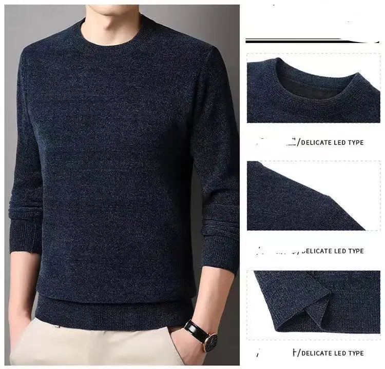 Men's Mink Cashmere O-Neck Sweater