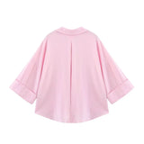 Women Striped Oversize Shirt Blouse