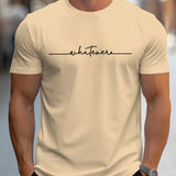 Men Letter Print Cotton Tee