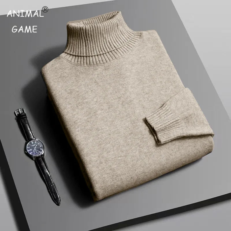 Men Slim Fit Turtleneck Sweater