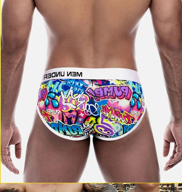 Men's Sexy Graffiti Briefs – Low Waist Jockstrap