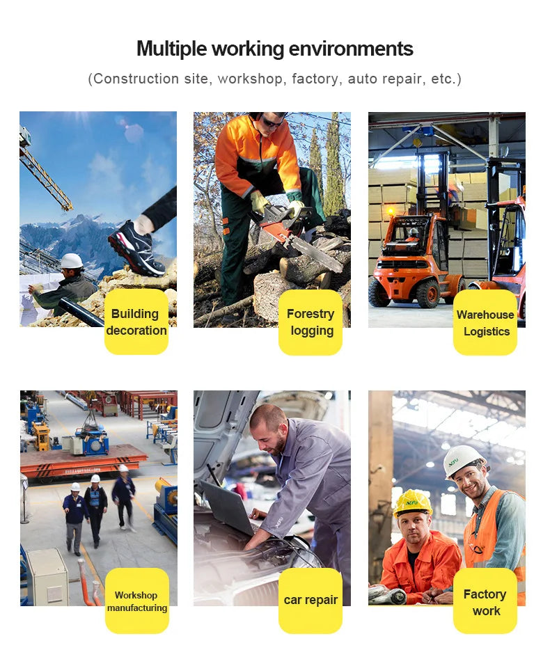 Women Safety Shoes Rotating Button Work Sneakers