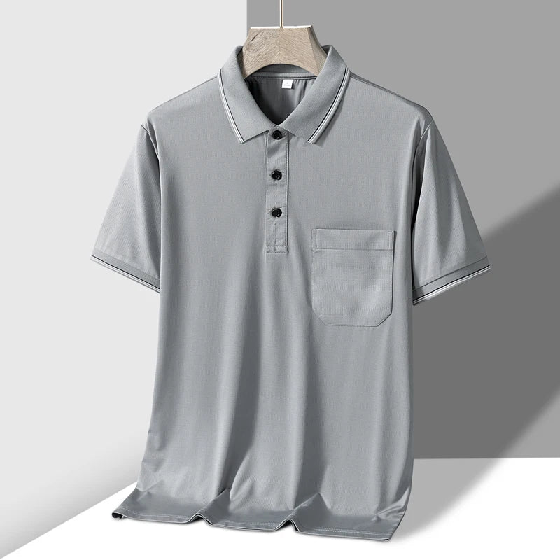 Men Anti-Wrinkle Pocket Polo Shirt