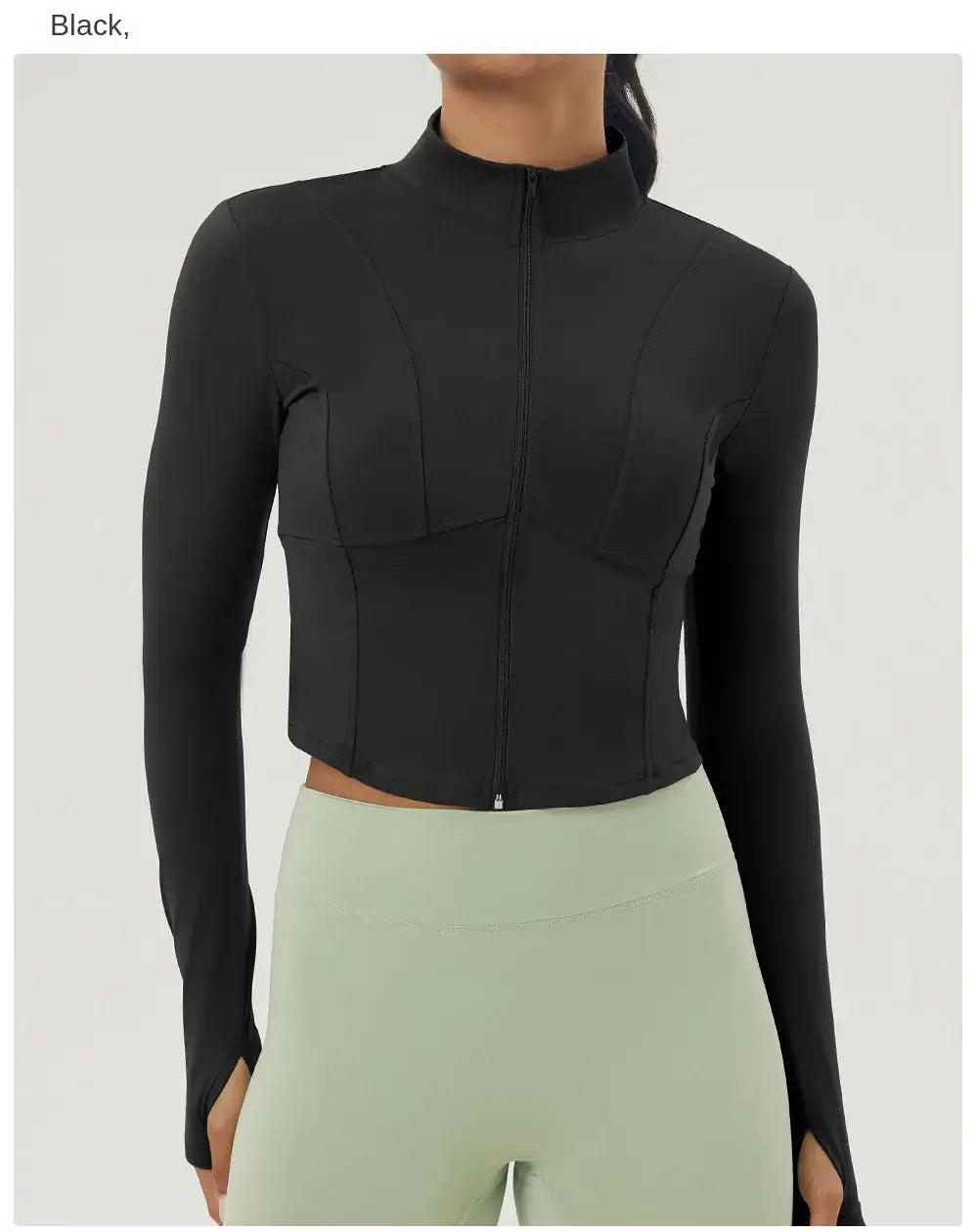 Women Slim Fit Zipper Yoga Top Jacket