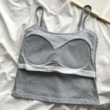 CottoForm™ Padded Cotton Camisole in grey, featuring a slim fit and summer sleeveless design, perfect for women.