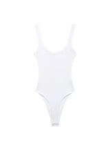 Women Ribbed Snap Button Bodysuit