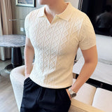 Men Polo Collar Slim Fit Knit Sweater
