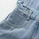 DenimPulse™ – Waist Slim Short Denim Jumpsuit (Playful, Sculpted & Trendy)