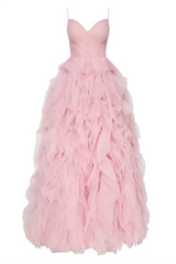 Women Princess Prom Dress Spaghetti Strap Puffy Gown