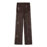 Women Sequin Wide Leg Street Pants