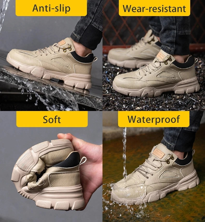 Men Steel Wire Safety Work Sneakers