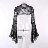 Gothic Black Sheer Bolero Shrug Jacket