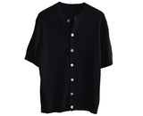 Men Short Sleeve Cardigan Knit