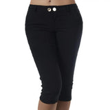 Women Mid Waist Slim Fit Capri Leggings