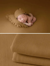 Newborn soft wrap blanket in neutral tone, perfect for unisex photography accessories; gentle on baby skin.