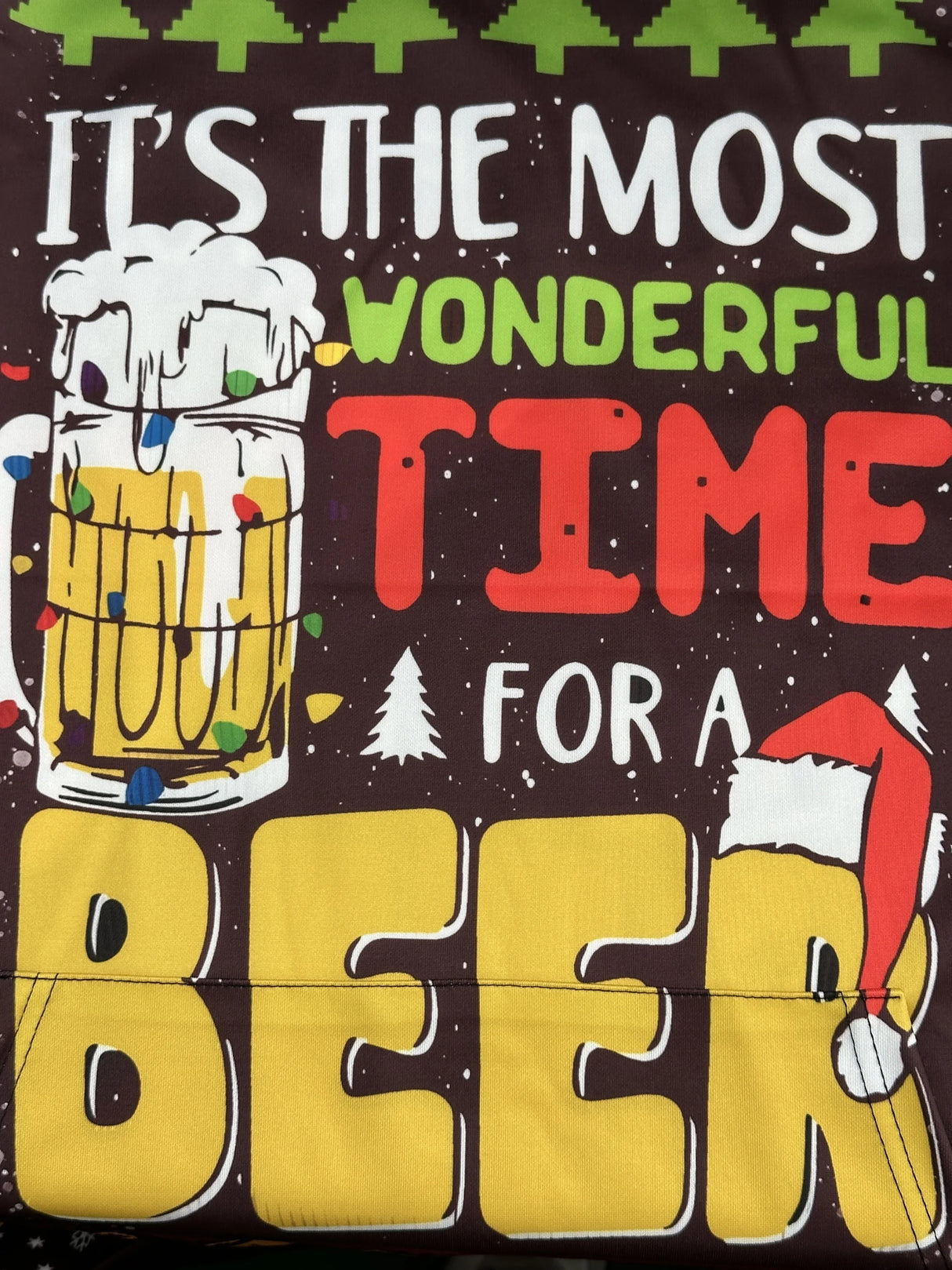 Men's Plus Size Christmas Hoodie – Festive Print