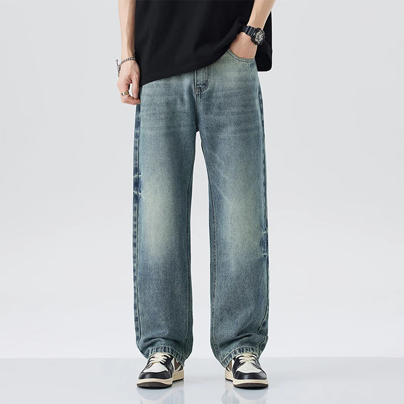 Men Retro Straight Jeans