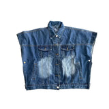 Women’s Sleeveless Vintage Denim Cardigan Coat