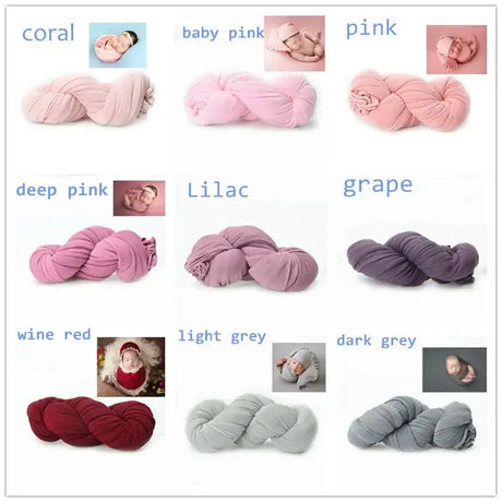 Colorful variety of soft polyester baby blanket backdrops for photo shoots, featuring coral, pink, lilac, and more.