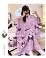 Women Cartoon Print Long Nightgown