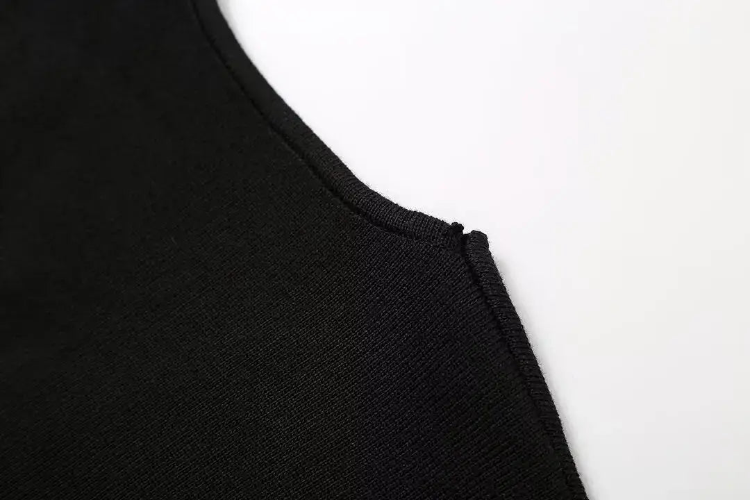 Women Solid Knit Button Waistcoat