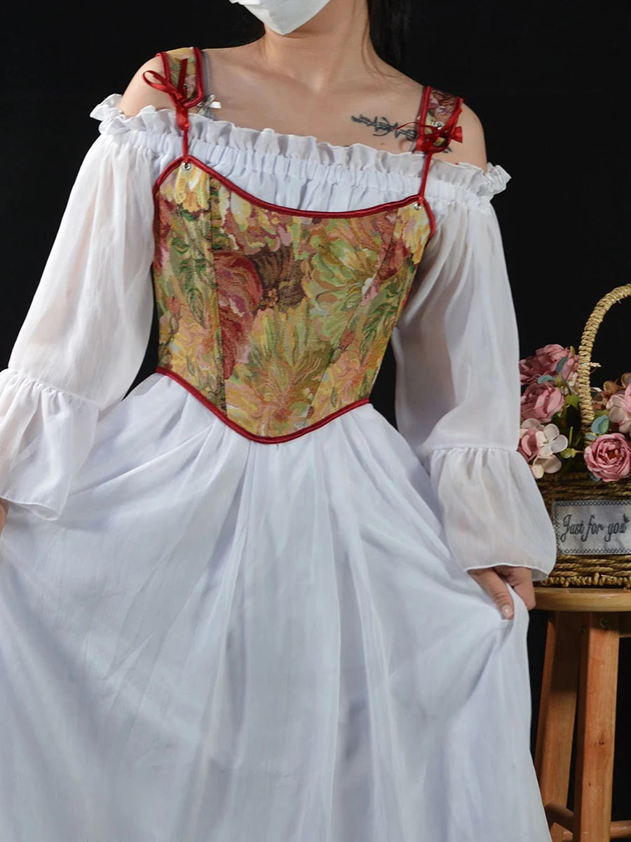 Women Floral Corset Tank Top