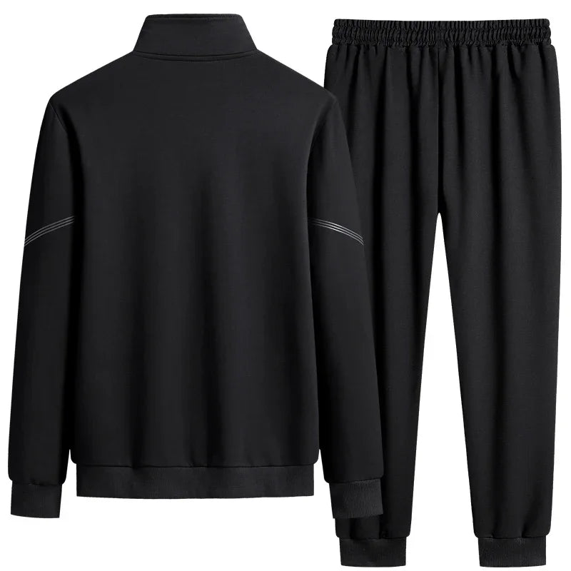 Men’s Plus Size Solid Tracksuit Set