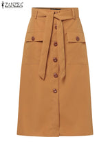 Women Buttoned Cargo Skirt