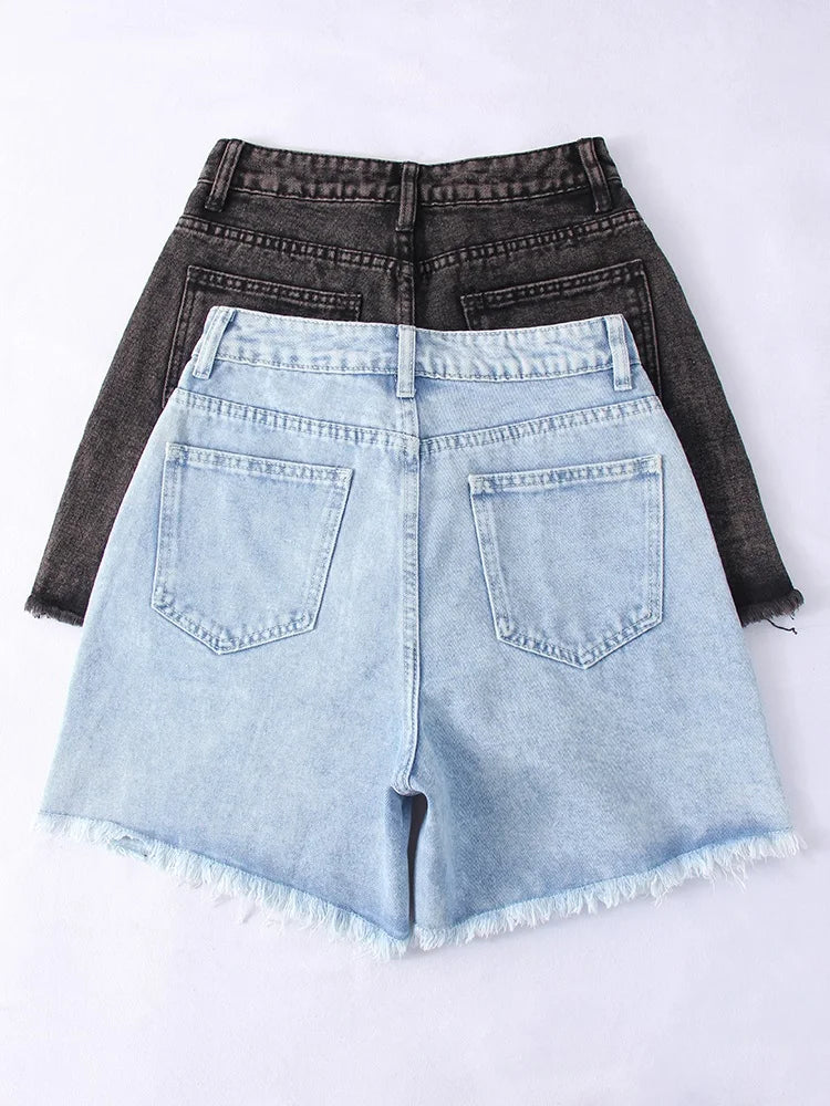 Women's Blue Casual Denim Shorts