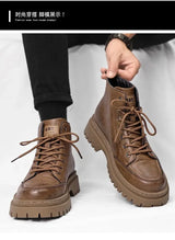 Men’s Autumn Waterproof Mid-Top Leather Boots