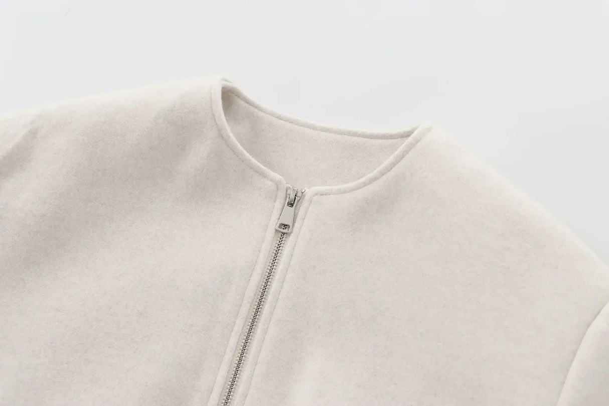 Women Cropped Bomber Jacket