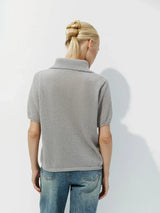 Women's Polo Collar Hollow Knit Sweater