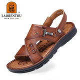 Men Leather Buckle Casual Sandals