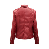Women's Faux Leather Lapel Biker Jacket