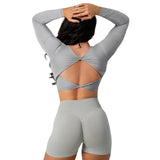 Women Open Back Long Sleeve Yoga Top