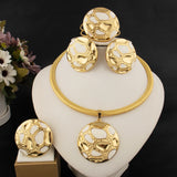 Women’s Gold Jewelry Set with Earrings & Necklace