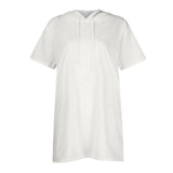 Women Oversized Short Sleeve Hoodie