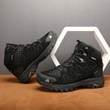 HIKEUP Men High Top Outdoor Hiking Boots