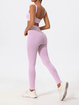 Hearuisavy Cross Waist Push-Up Yoga Leggings – High Waist Gym Pants