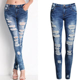 Women Ripped High Waist Jeans