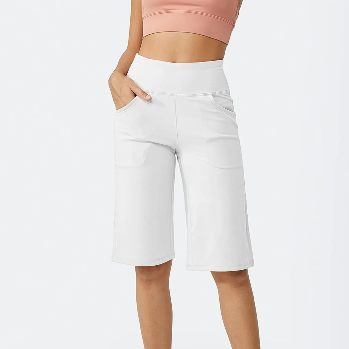 Women Capri Pants with Pockets Yoga Fit