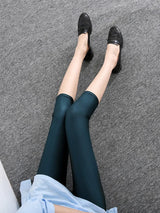 Women Shiny Neon Spandex Capri Leggings