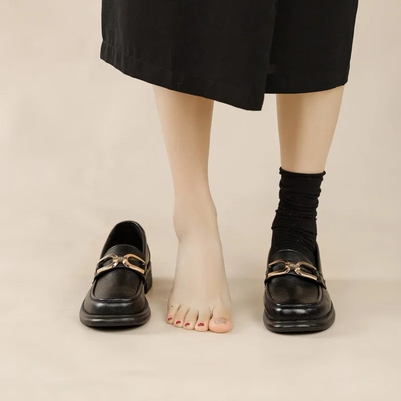 Luxury Platform Loafers with Metal Chain – 2025