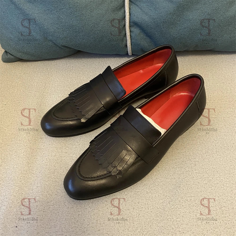 Classic Women’s Flats Leather Slip-On Loafers