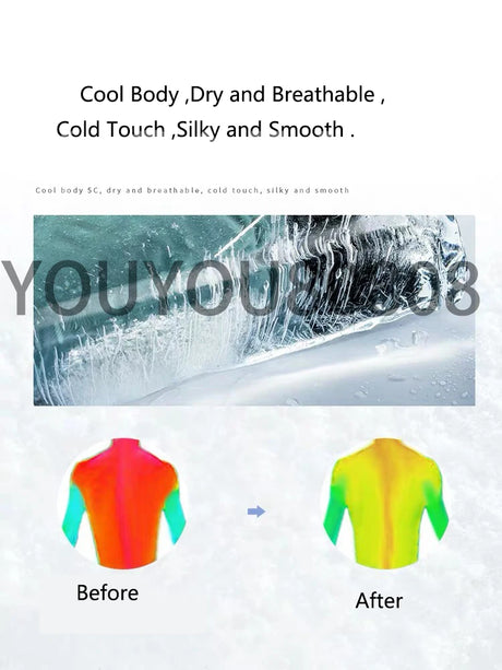 Cool and breathable shirt with before and after images showcasing its silky smooth texture.