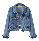 Women's Denim Jacket - Casual Black Overcoat